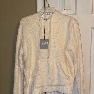 Marled Cream Hooded Sweater
